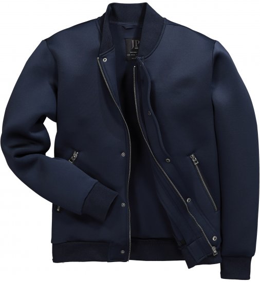 JP1880 College Jacket Scuba Fabric with Zipper Navy - Casacos - Casacos Homem Tamanhos Grandes