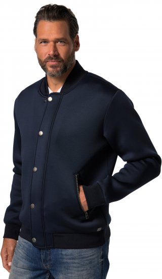 JP1880 College Jacket Scuba Fabric with Zipper Navy - Casacos - Casacos Homem Tamanhos Grandes