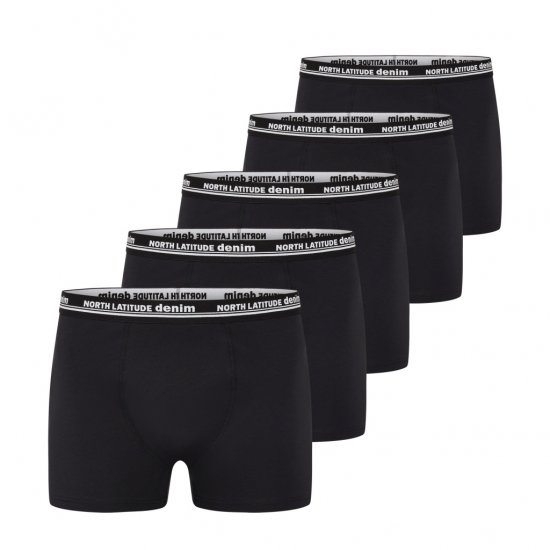 North Latitude 5-Pack Boxershorts Black - Boxers - Boxers Homem Tamanhos Grandes
