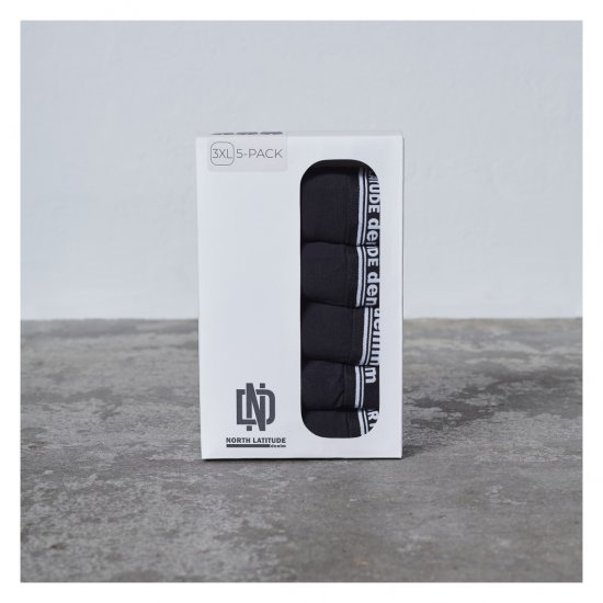 North Latitude 5-Pack Boxershorts Black - Boxers - Boxers Homem Tamanhos Grandes