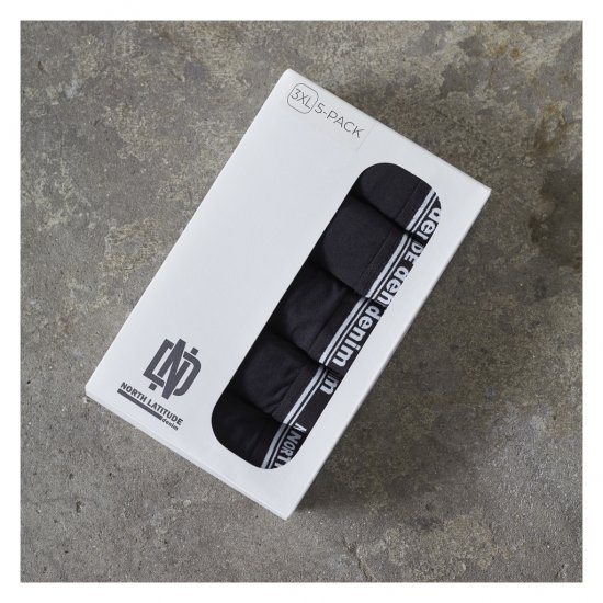 North Latitude 5-Pack Boxershorts Black - Boxers - Boxers Homem Tamanhos Grandes