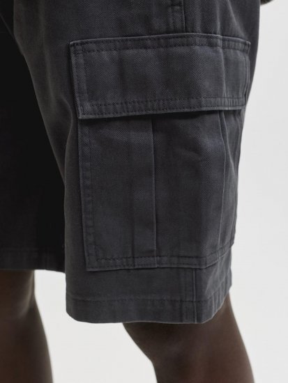 Jack & Jones Cole Hudson Belted Cargo Shorts Black - Calções - Calções Homem Tamanhos Grandes