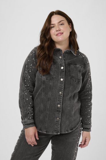 Kaffe Curve Petri Denim Jacket Grey Vintage Wash - Jaquetas - 