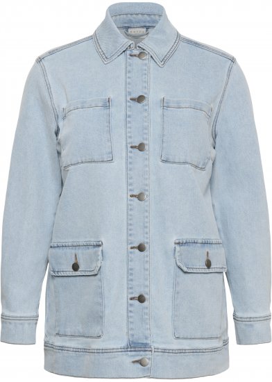 Kaffe Curve Ninna Casual Jacket Light Blue Washed - Jaquetas - 