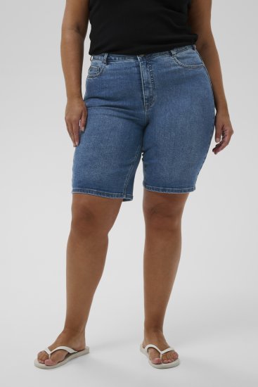 Kaffe Curve Emila Denim Shorts Blue - Calções - 