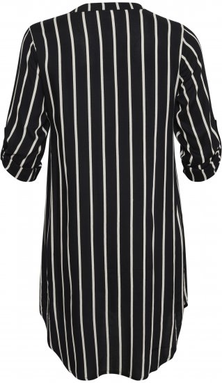 Kaffe Curve Milana Shirt Vestido Preto / Chalk risca - Vestidos - 