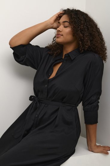 Kaffe Curve Emina Oline Vestido Preto profundo - Vestidos - 