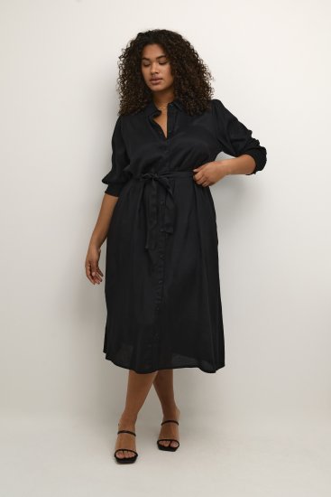 Kaffe Curve Emina Oline Vestido Preto profundo - Vestidos - 