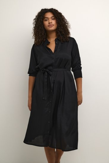 Kaffe Curve Emina Oline Vestido Preto profundo - Vestidos - 