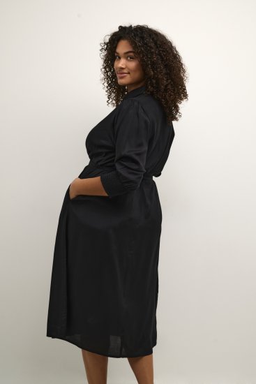 Kaffe Curve Emina Oline Vestido Preto profundo - Vestidos - 