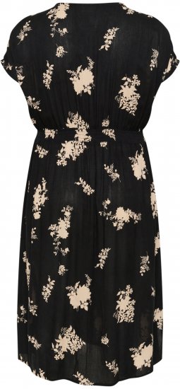 Kaffe Curve Jenna Vestido Preto/Brown Flower estampado - Vestidos - 