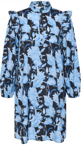 Kaffe Curve Sasja Vestido Blue Snake Flower - Vestidos - 