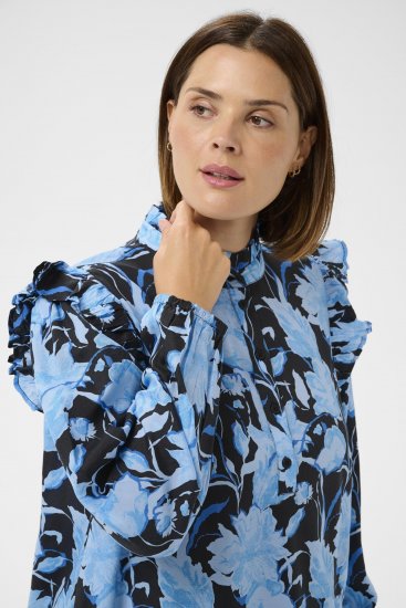 Kaffe Curve Sasja Vestido Blue Snake Flower - Vestidos - 