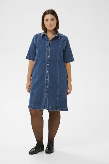 Kaffe Curve Leni Vestido de ganga Azul - Vestidos - 