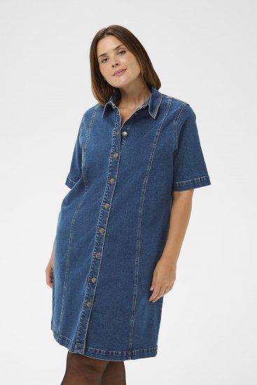 Kaffe Curve Leni Vestido de ganga Azul - Vestidos - 