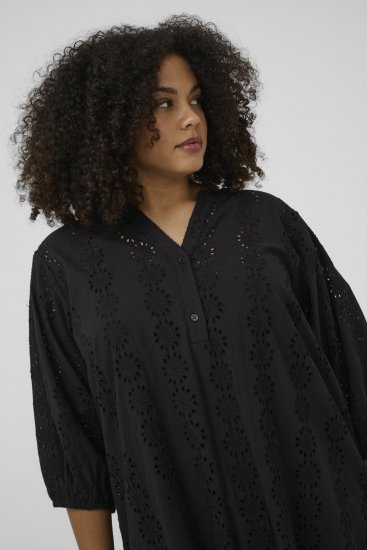 Kaffe Curve Dina Dress Black Deep - Vestidos midi - 