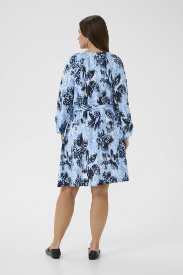 Kaffe Curve Aliana Dress Blue Flower Animal - Vestidos midi - 