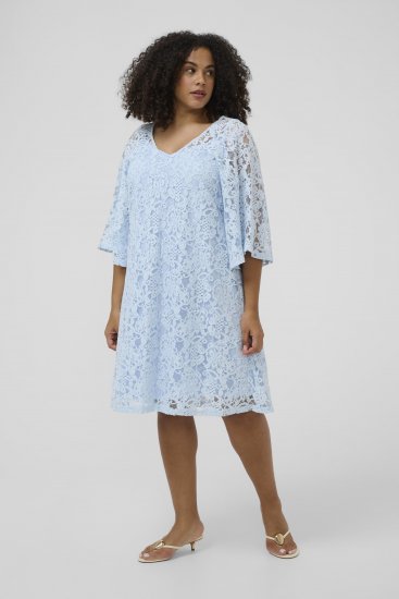 Kaffe Curve Lucy Dress Nantucket Breeze Blue - Vestidos midi - 