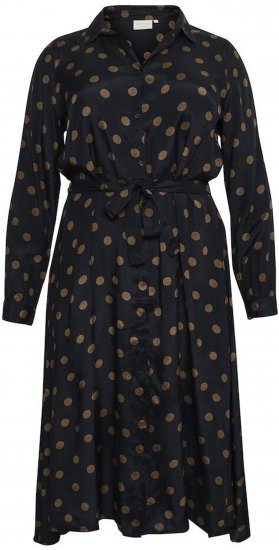 Kaffe Curve Olivia Vestido Preto com Mustang bolinha - Vestidos - 