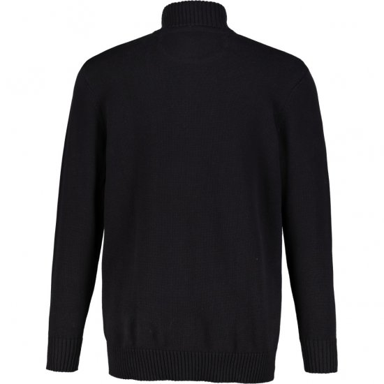 JP1880 Cardigan Knitted with Zipper Black TALL - ROUPAS DE HOMEM MT-6XLT - Tamanhos-Tall Homem