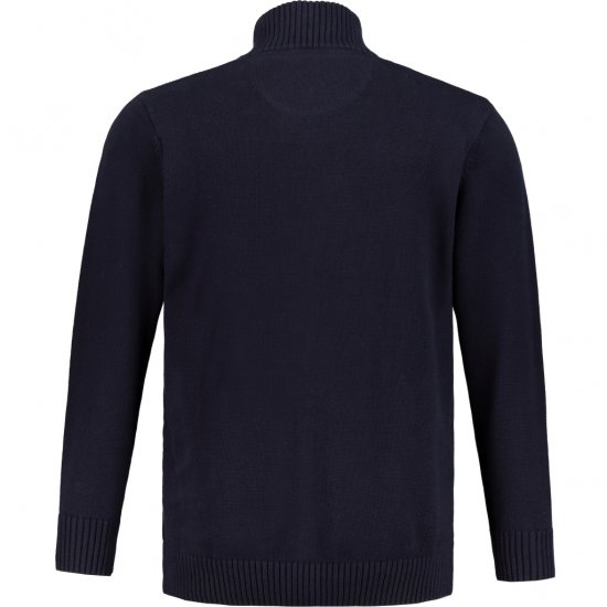 JP1880 Cardigan Knitted with Zipper Navy TALL - ROUPAS DE HOMEM MT-6XLT - Tamanhos-Tall Homem