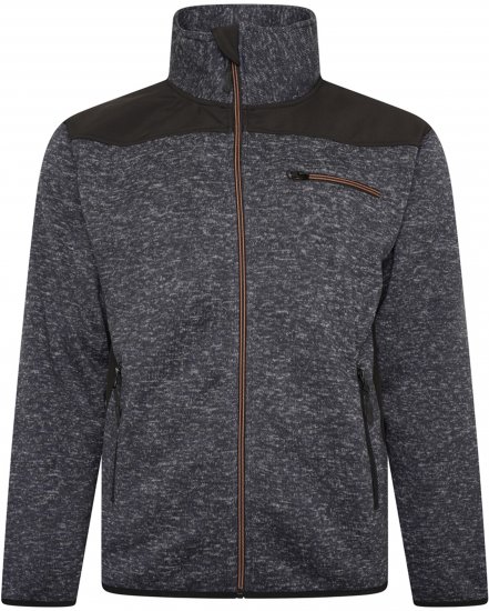 Kam jeans KV133 Twisted Marl Fleece Jacket Black - Casacos - Casacos Homem Tamanhos Grandes