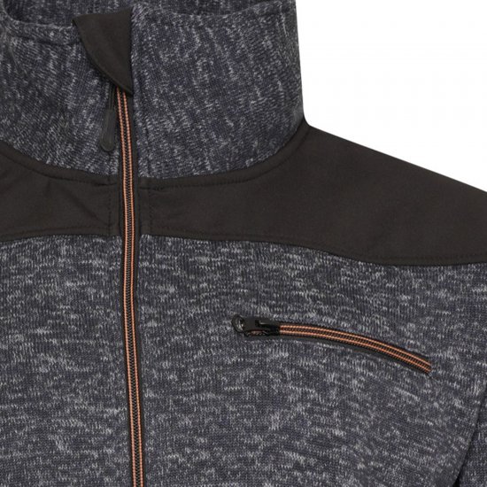 Kam jeans KV133 Twisted Marl Fleece Jacket Black - Casacos - Casacos Homem Tamanhos Grandes