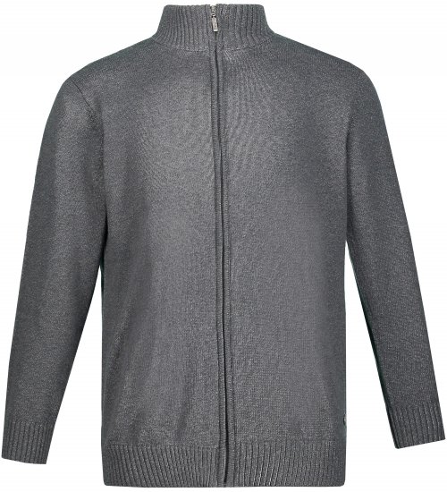 JP1880 Cardigan Knitted with Zipper Grey - Sweatshirts & hoodies - Sweatshirt & Camisolas com Capuz tamanhos grandes