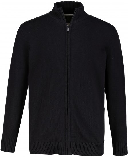 JP1880 Sweater Knitter with Zipper Black - Sweatshirts & hoodies - Sweatshirt & Camisolas com Capuz tamanhos grandes