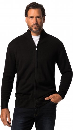 JP1880 Sweater Knitter with Zipper Black - Sweatshirts & hoodies - Sweatshirt & Camisolas com Capuz tamanhos grandes