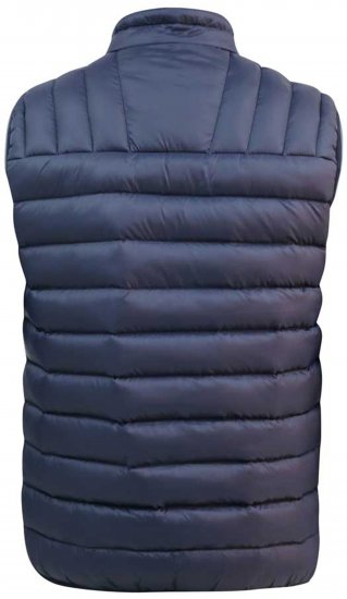 D555 WICKHAM 1 Puffer Gilet with Burgundy Lining Navy - Coletes - Coletes em tamanhos grandes