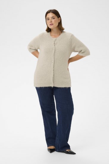 Kaffe Curve Emilia Cardigan Feather Grey Melange - Cardigans - 