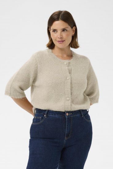 Kaffe Curve Emilia Cardigan Feather Grey Melange - Cardigans - 