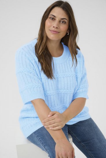 Kaffe Curve Minia Pullover Powder Blue Melange - Camisolas de malha - 