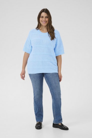 Kaffe Curve Minia Pullover Powder Blue Melange - Camisolas de malha - 