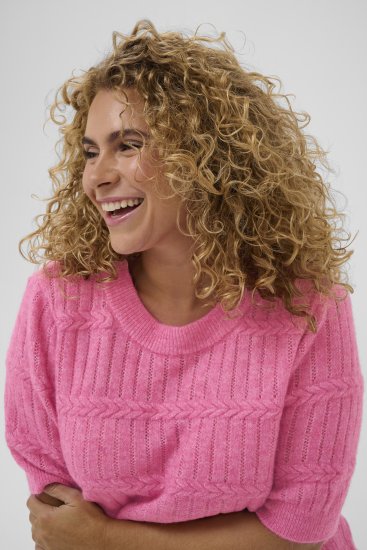 Kaffe Curve Minia Pullover Pink Power Melange - Camisolas de malha - 