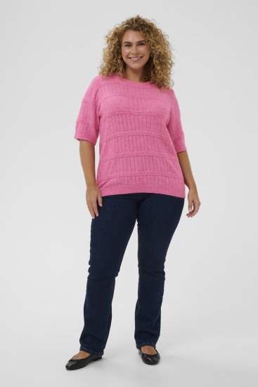 Kaffe Curve Minia Pullover Pink Power Melange - Camisolas de malha - 