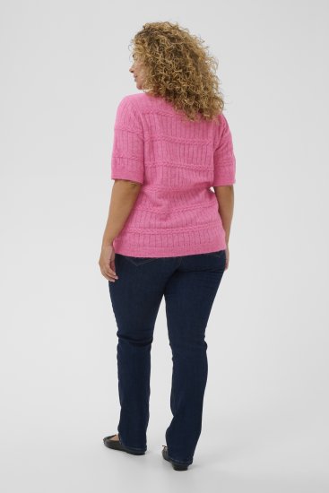 Kaffe Curve Minia Pullover Pink Power Melange - Camisolas de malha - 
