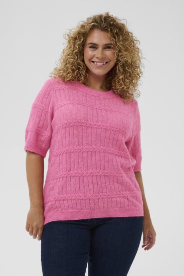Kaffe Curve Minia Pullover Pink Power Melange - Camisolas de malha - 
