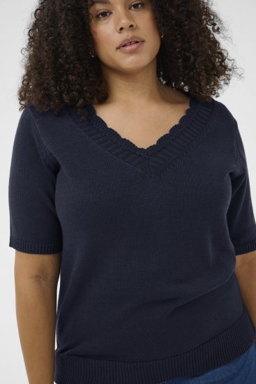 Kaffe Curve Leani Knitted Pullover Midnight Marine - Camisolas de malha - 