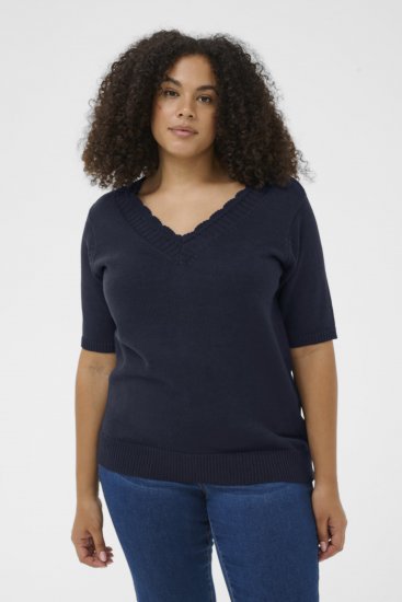 Kaffe Curve Leani Knitted Pullover Midnight Marine - Camisolas de malha - 