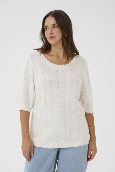 Kaffe Curve Lotia Pullover Chalk - Camisolas de malha - 