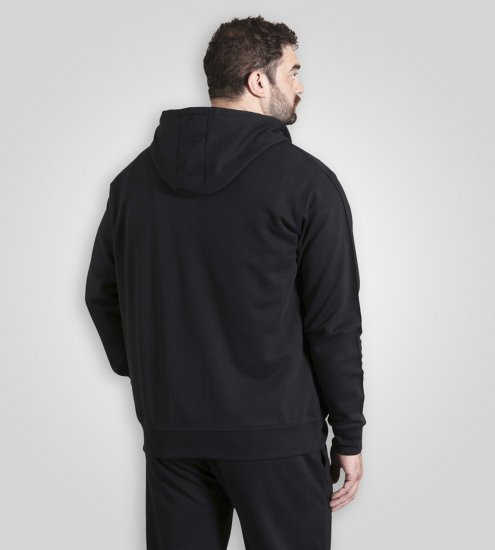 Duke Kenilworth Pin Tuck Sleeves Zip Through Hoodie Dark Navy - Sweatshirts & hoodies - Sweatshirt & Camisolas com Capuz tamanhos grandes