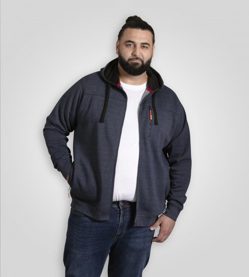 D555 Mansfield Hoodie with Zipper Navy - Sweatshirts & hoodies - Sweatshirt & Camisolas com Capuz tamanhos grandes