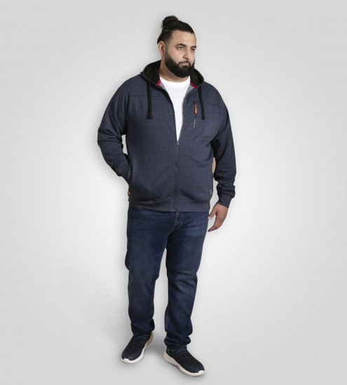 D555 Mansfield Hoodie with Zipper Navy - Sweatshirts & hoodies - Sweatshirt & Camisolas com Capuz tamanhos grandes