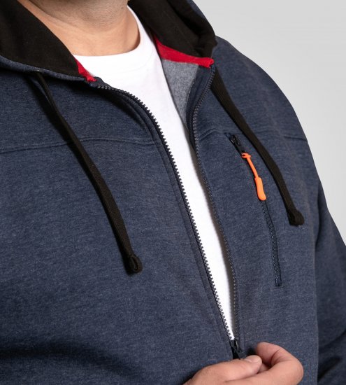 D555 Mansfield Hoodie with Zipper Navy - Sweatshirts & hoodies - Sweatshirt & Camisolas com Capuz tamanhos grandes