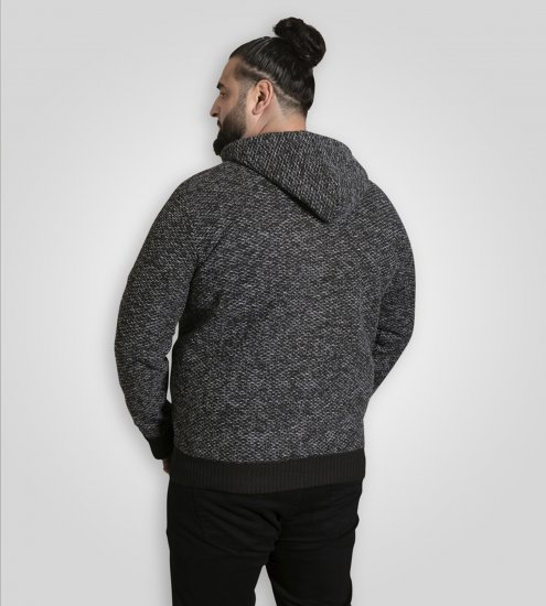 Duke Fareham Bonded Sherpa Lining Knitted Hoodie Grey - Sweatshirts & hoodies - Sweatshirt & Camisolas com Capuz tamanhos grandes