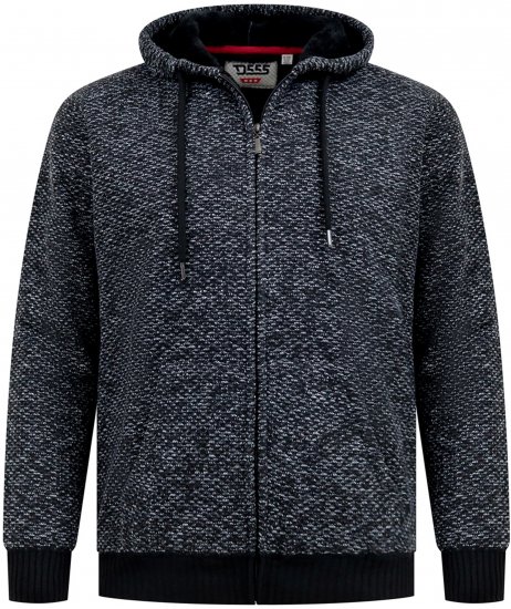 Duke Fareham Bonded Sherpa Lining Knitted Hoodie Grey - Sweatshirts & hoodies - Sweatshirt & Camisolas com Capuz tamanhos grandes