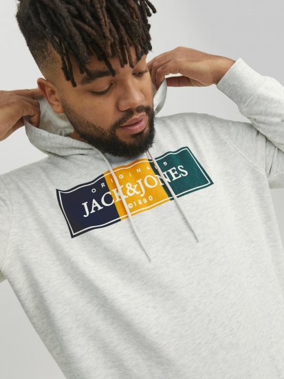 Jack & Jones Codyy Hoodie White - Sweatshirts & hoodies - Sweatshirt & Camisolas com Capuz tamanhos grandes