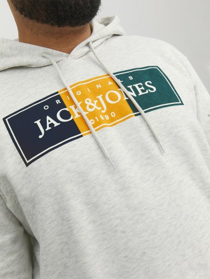 Jack & Jones Codyy Hoodie White - Sweatshirts & hoodies - Sweatshirt & Camisolas com Capuz tamanhos grandes